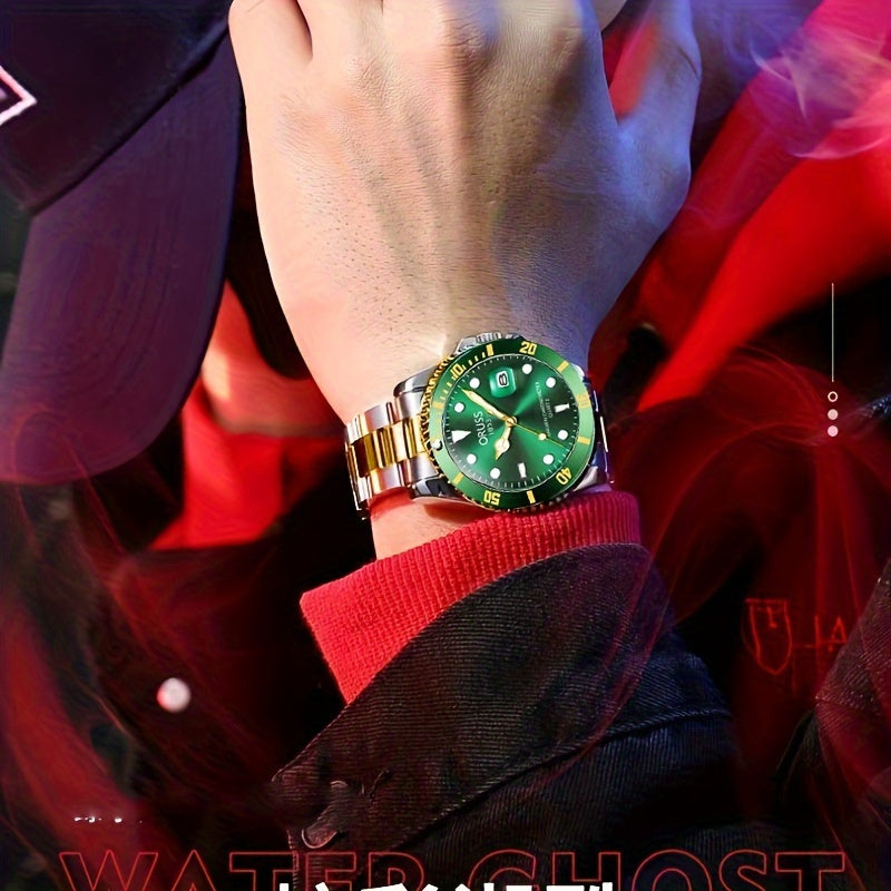 Authentic New Style Temperament Golden Watch Calendar Watch Men's Watch Men's Watch Korean Version Trendy Model