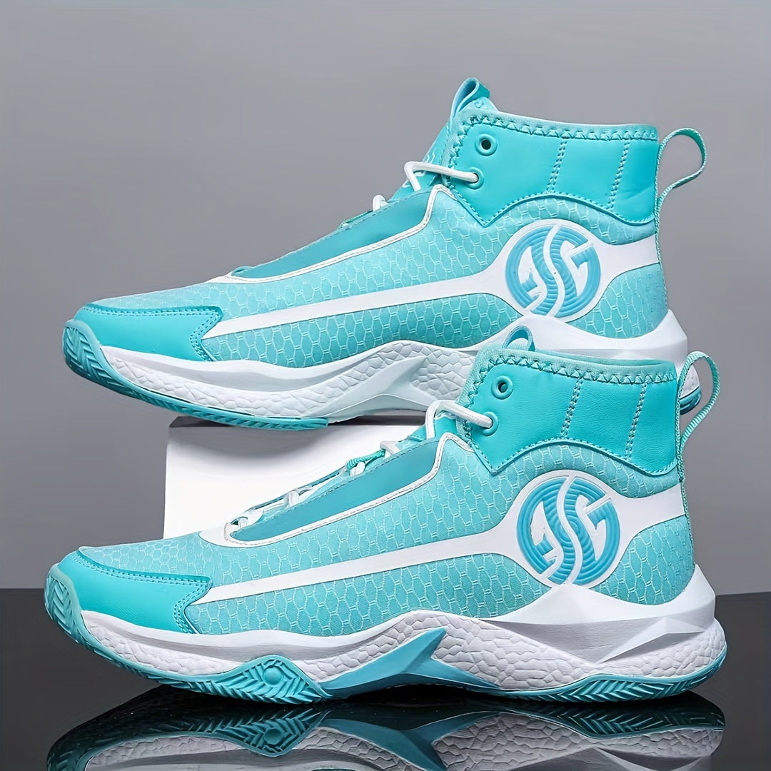 Unisex Fashion Sports Sneakers - Casual Street Athletic Running Shoes with Breathable Fabric Upper, Mid Top Lace-Up, Rubber EVA Sole, All-Season Comfort, Round Toe for Training & Basketball
