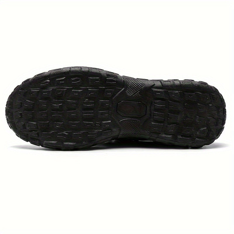 Men's Trendy Chunky Sneakers - Breathable Mesh & PU Upper, Durable PVC Sole, Lace-Up Casual Sneakers in Gray, Black & Orange, All-Season Comfort for Casual Attire