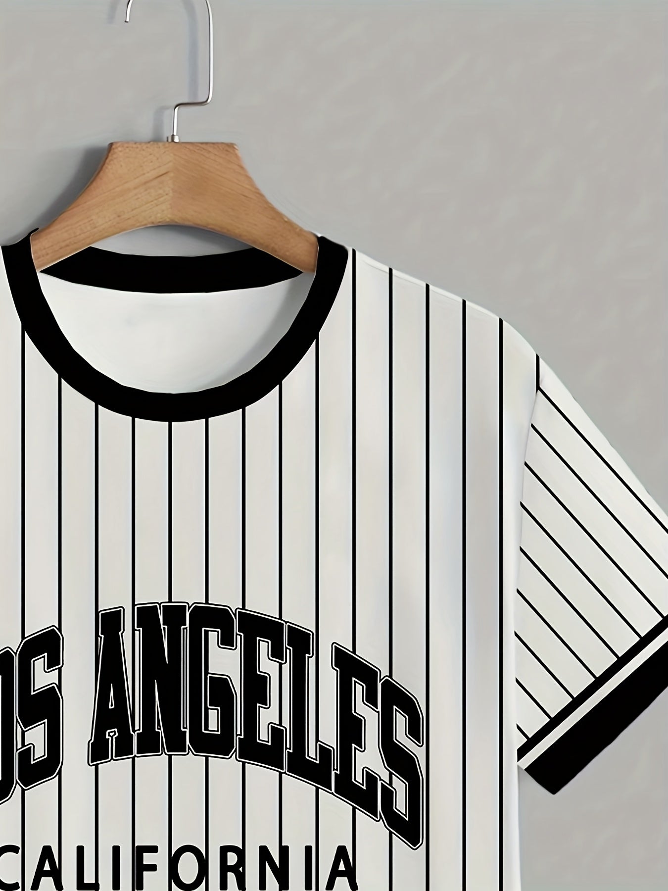 Men'S Los Angeles California Striped T-Shirt - Casual Short Sleeve Crew Neck, Breathable Summer Outdoor Sports Top, White with Black Letter Print, Regular Fit Tee for Casual Attire, Breathable Clothing | California Pride Shir