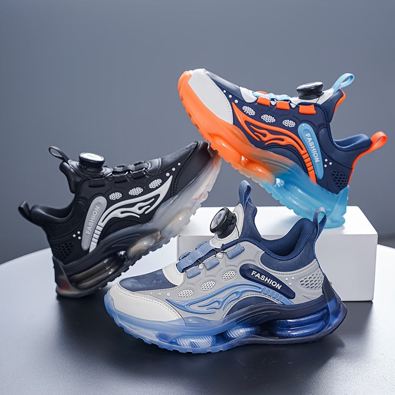 New Youngsters's Fashion Casual Sports Shoes Outdoor Running Shoes with Rotating Buttons and Soft Soles