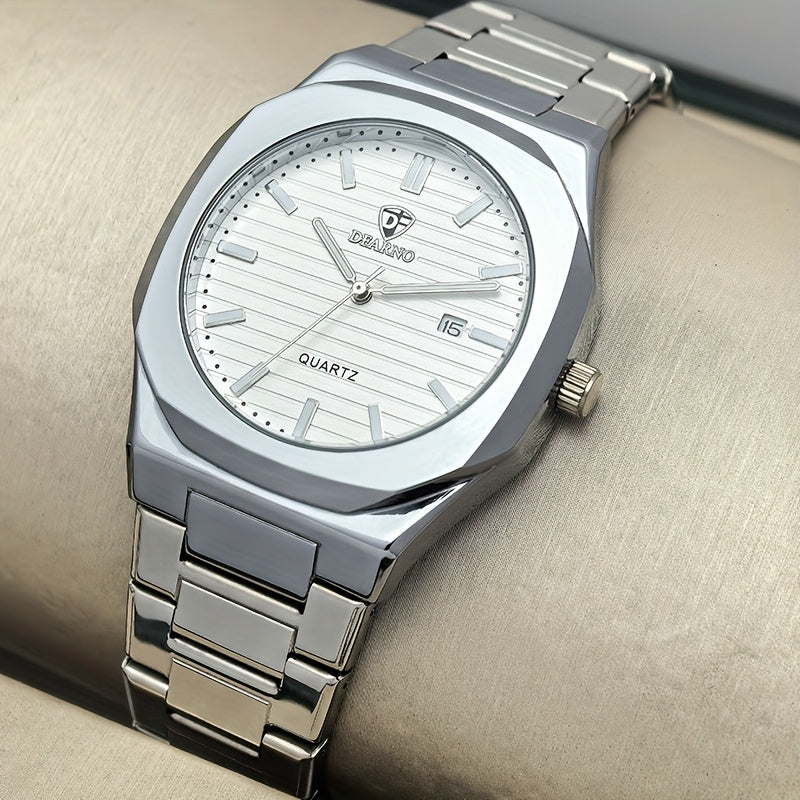 2025 New Men'S Watch, Versatile And High-End, Stylish Quartz Watch with Stainless Steel Strap, Perfect for Business And Casual Wear, Ideal Gift for The Holidays.