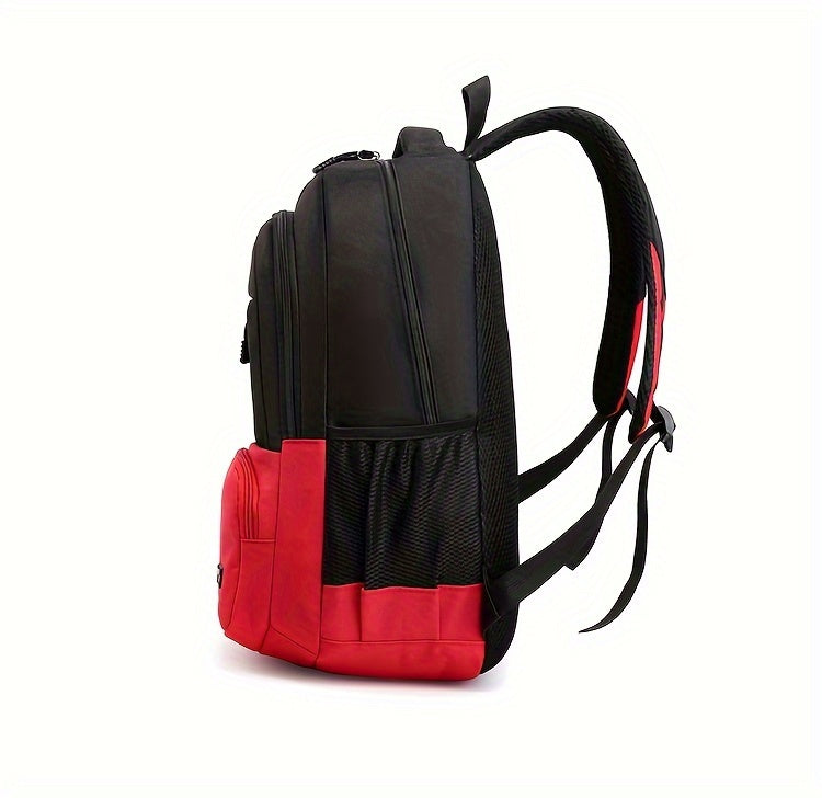 Durable Oxford Fabric Backpack - Spacious, Breathable, Adjustable Strap, Laptop Compartment, Ideal for Hiking, Camping, Travel, School & Work - High 46cm, Long 32cm, Thick 19cm, School Backpack | Adjustable Strap Backpack | D