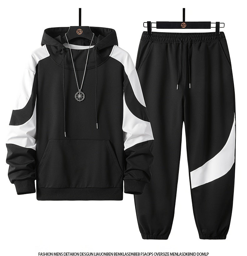 Men's Hooded Sweatshirt Set - 2024 New Autumn Casual Sporty Long Sleeve Outfit for Men