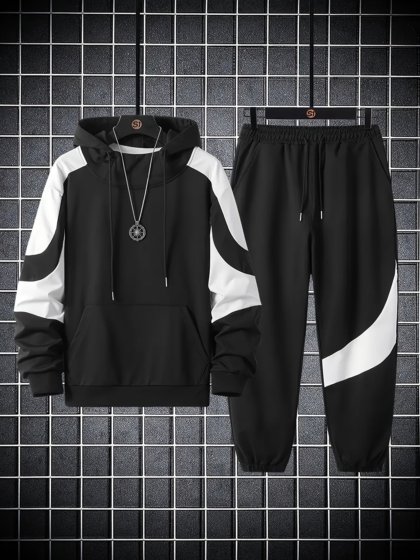 Men's Hooded Sweatshirt Set - 2024 New Autumn Casual Sporty Long Sleeve Outfit for Men