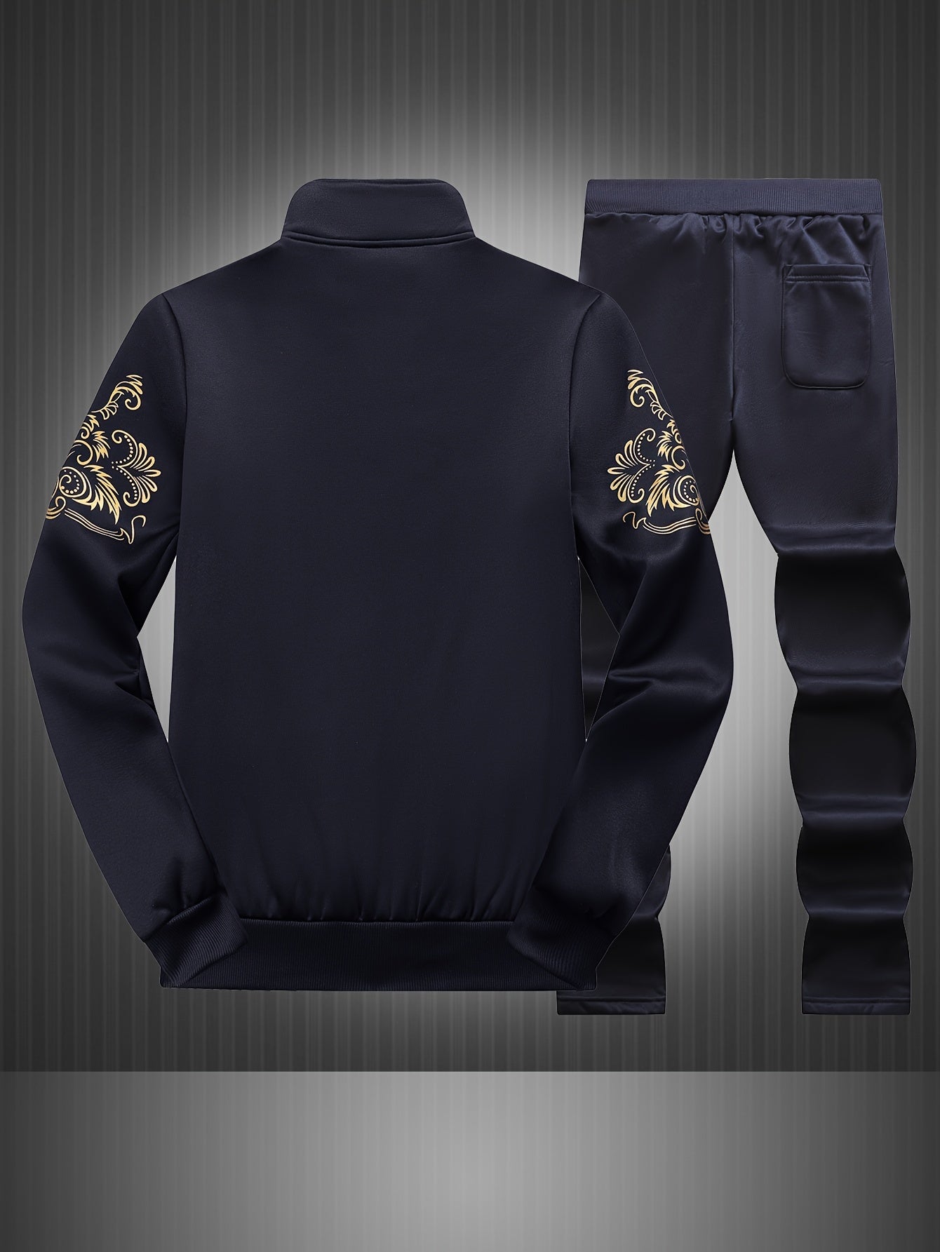 Spring and Autumn Men's Casual Sports Suit, Fashionable Open Jacket and Straight Trousers Two-piece Set