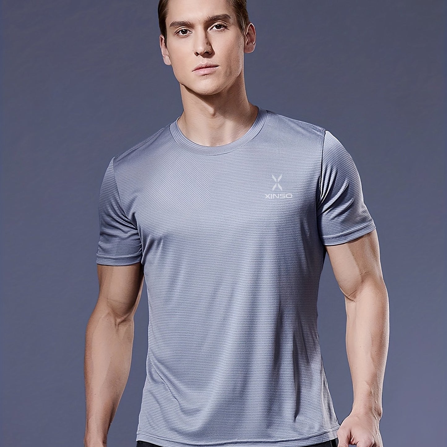 Men's Ultra-Thin T-Shirt with Round Neck, Lightweight and Breathable Performance Running Top for Gym Workouts