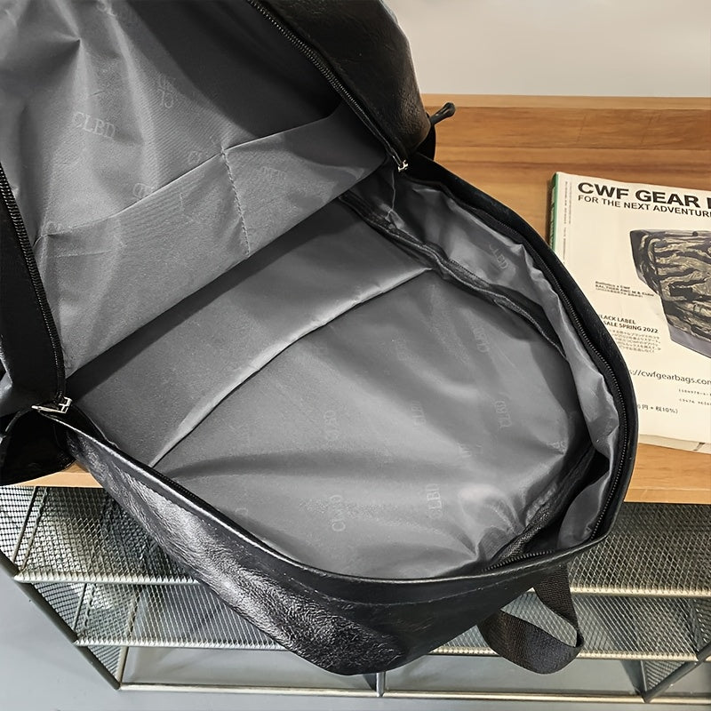 Men'S Casual Backpack, Simple Business Commuting Large Capacity Laptop Bag, Functional Outdoor Step Double Shoulder Bag, Travel Backpack.