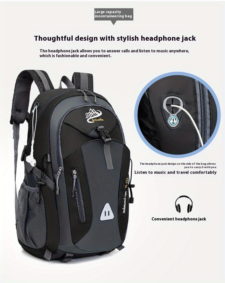 35L Large Capacity Hiking Backpack - Durable Polyester, Adjustable Shoulder Straps, Multiple Compartments for Camping, Travel & Outdoor Adventures - Ideal Gift for Hikers, Backpacking Gear