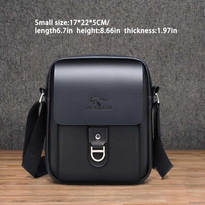Men'S Stylish Brown Crossbody Bag with Adjustable Strap - Large Capacity, Multi-Compartment Design, Perfect for Commuting, Travel, and Everyday Use, Travel Bag