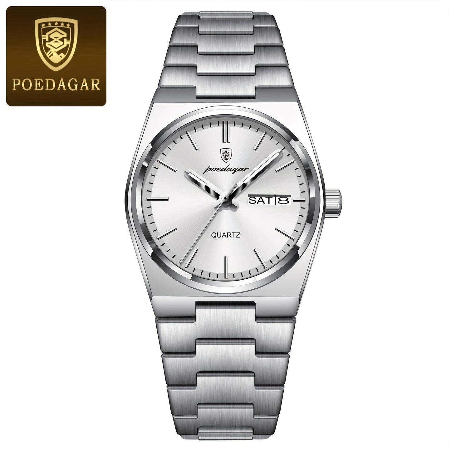 The 2025 Popular Luminous Calendar Stainless Steel Women'S Watch, a Trendy Korean Style Quartz Watch for Young People, Perfect for Casual Fashion.