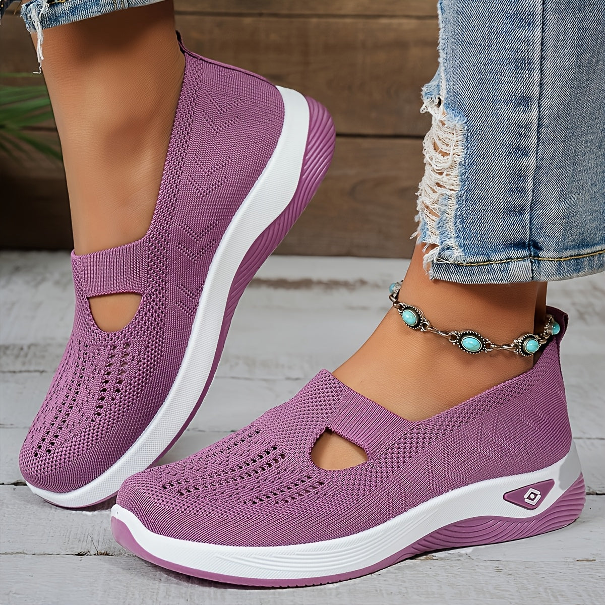 MZMQS Women's Breathable Mesh Slip-On Sneakers - Lightweight & Comfortable Walking Shoes with Rubber Sole and Fabric Insole - Versatile All-Season Footwear in Multiple Colors - Hand Washable, MZMQS