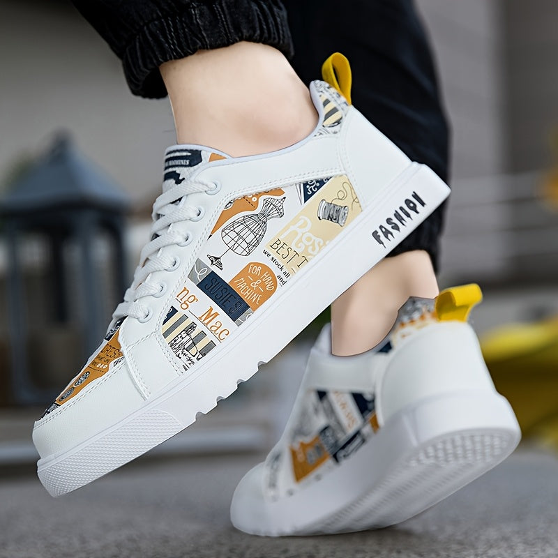 Men'S Stylish And Comfortable Casual Shoes, Durable And Slip-Resistant Sports Shoes with PU Upper, Suitable for Hiking Or Everyday Wear, Open Air Breathable Running Shoes, Lace-Up Fashion Gift Casual Shoes for Adult Men, Perf