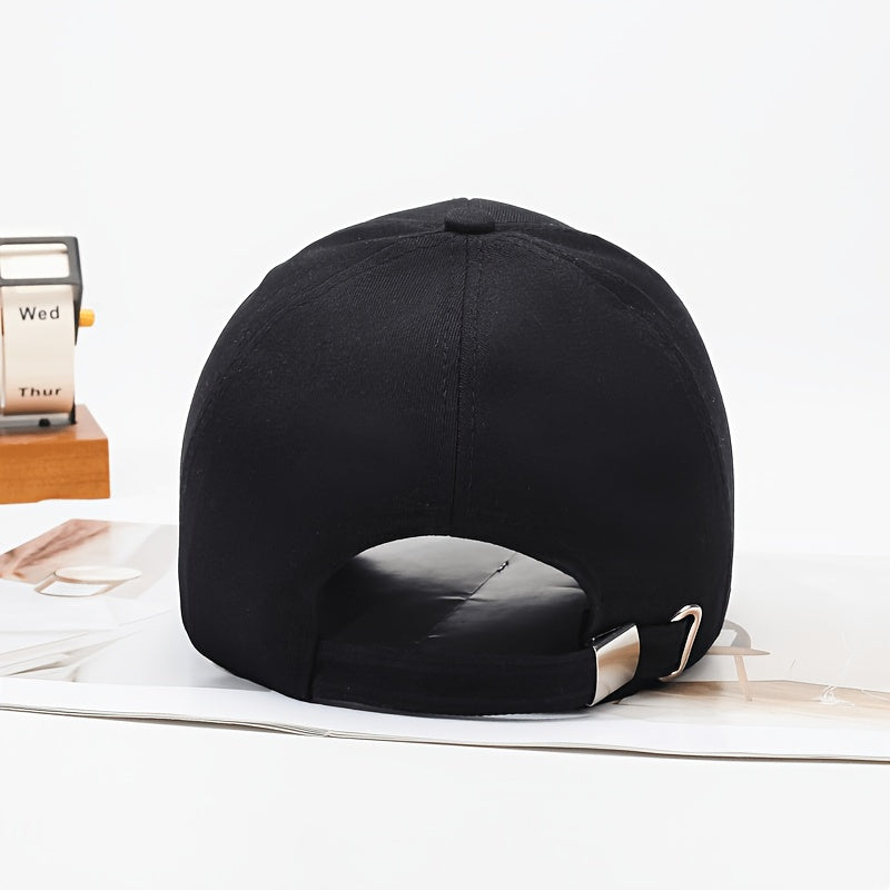 1pc Unisex Casual Embroidered Letter Baseball Cap, Spring/Winter Sun Protection Hip Hop Hat, Lightweight Outdoor Travel Cap