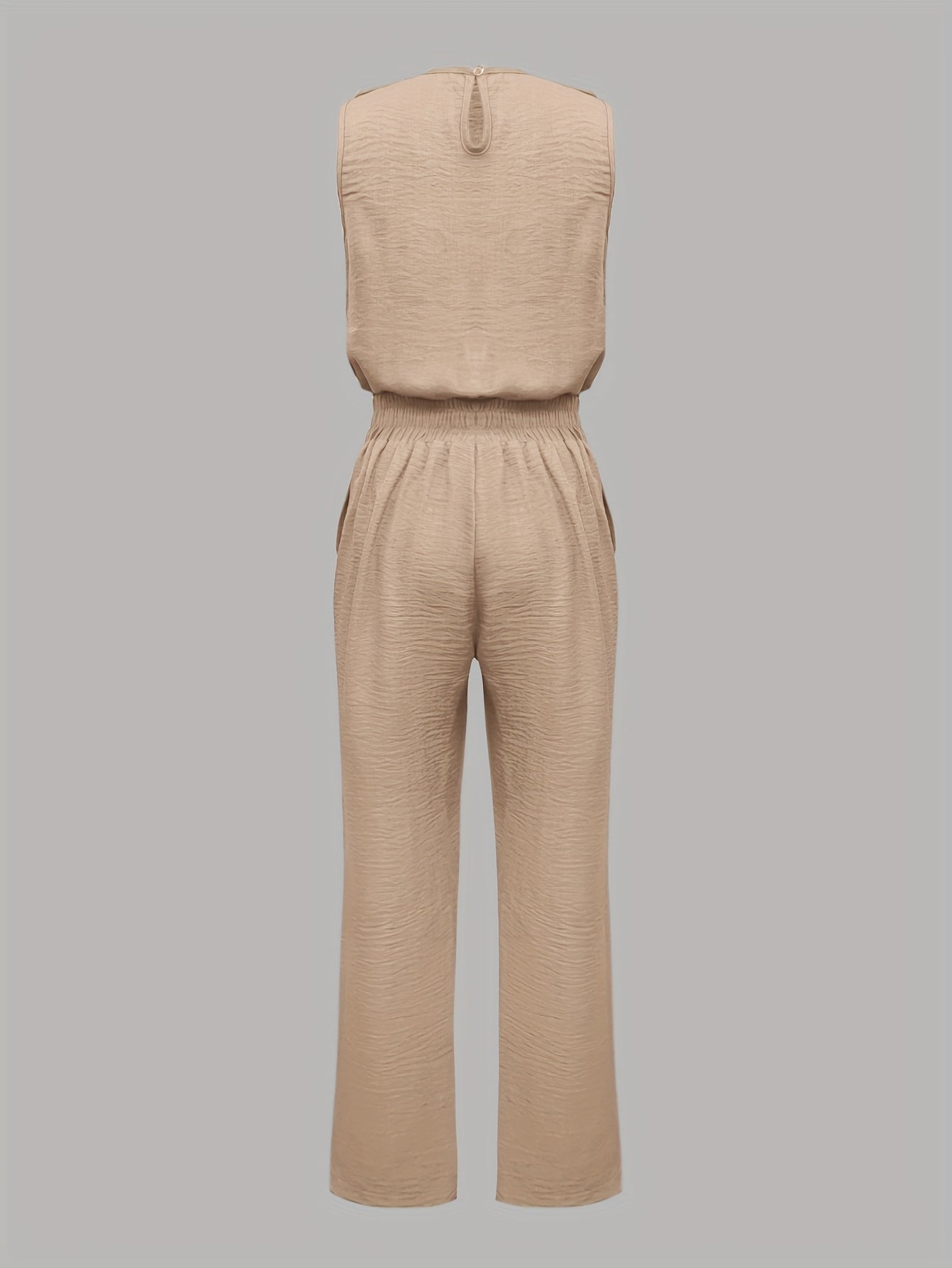 Women'S Fashion Casual Elegant Sleeveless Vest and Wide-leg Pants Set with Button Details and Slant Pockets