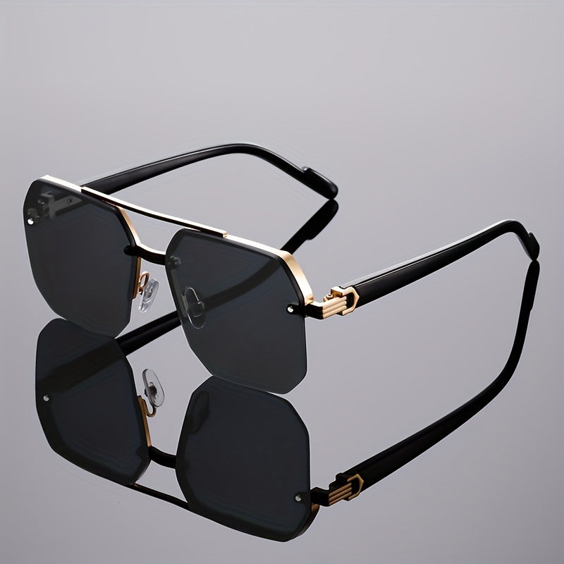 1 Pair of Women'S New Semi-Frame Square Glasses Classic Double Bridge Glasses Light Luxury Fashion Black Glasses Retro Chic Men'S Glasses Suitable for Decoration and Party Wear