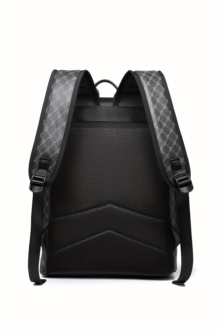 Men'S Stylish Black Backpack with Shark Graphic - Lightweight, Large Capacity, Multi-Functional Shoulder Bag for Travel, Commuting, School - Durable PVC Material, Sports & Fitness Design, Backpack for Travel
