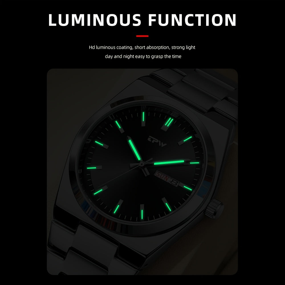 TPW Brand Men's Fashion Luminous Calendar Week Multifunctional Quartz Watch Men's Gifts