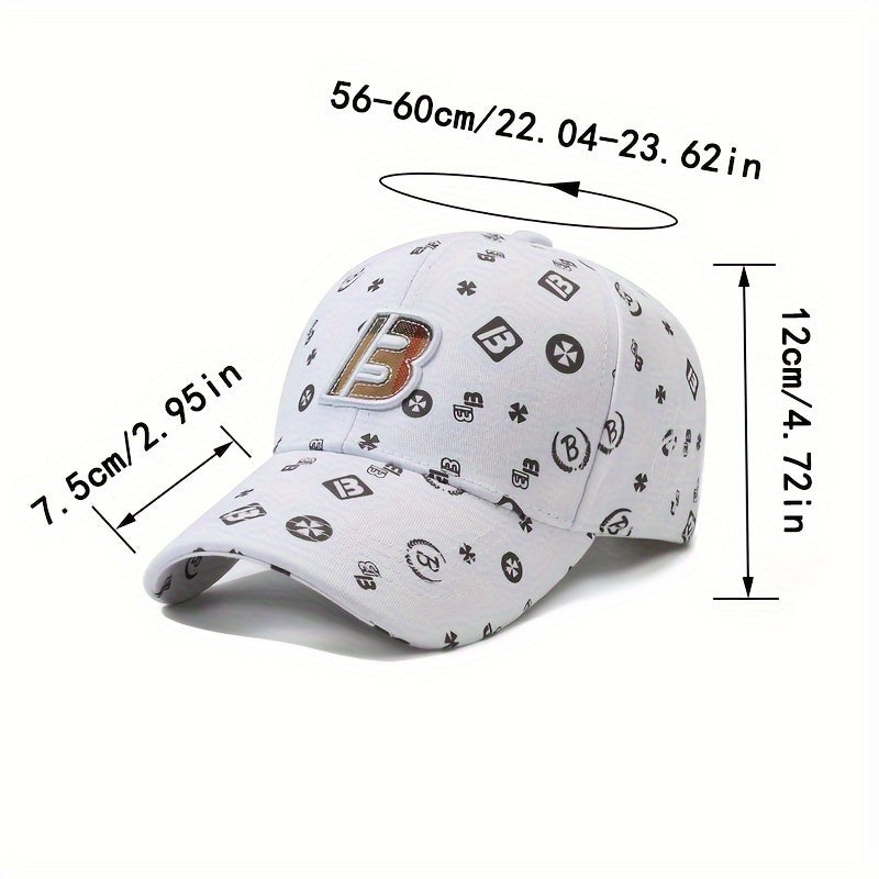 Embroidered Letter B Spring Autumn Casual Duckbill Cap Unisex Baseball Hat New Fashion Lightweight Adjustable Hat