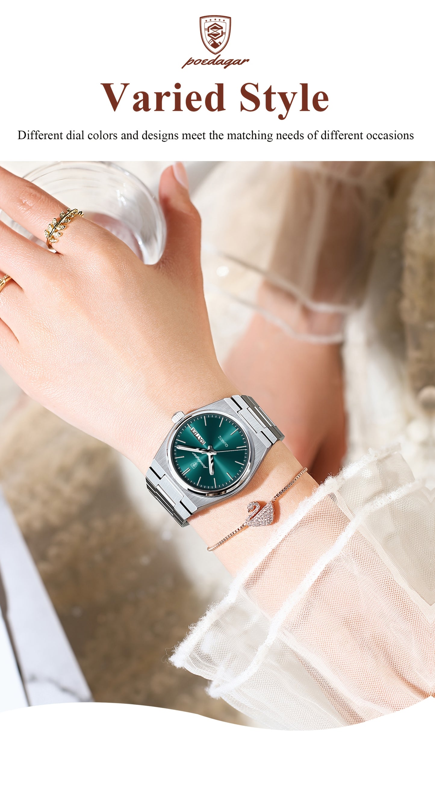 The 2025 Popular Luminous Calendar Stainless Steel Women'S Watch, a Trendy Korean Style Quartz Watch for Young People, Perfect for Casual Fashion.