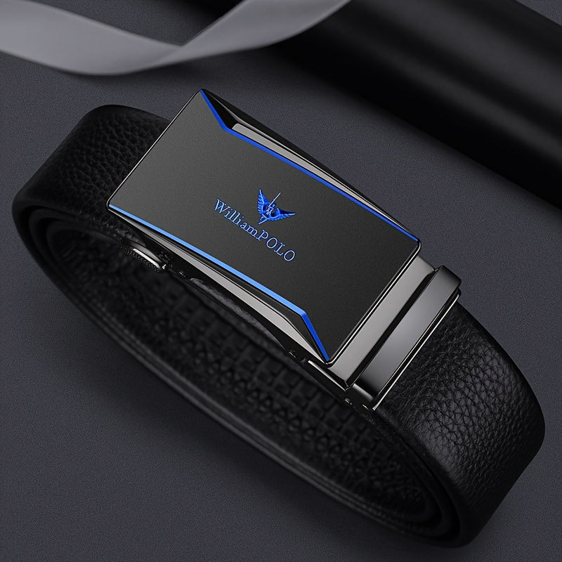Belt Men's Genuine Leather New Automatic Buckle Pure Cow Leather Belt Business Versatile Young People High-end Trendy Trouser Belt