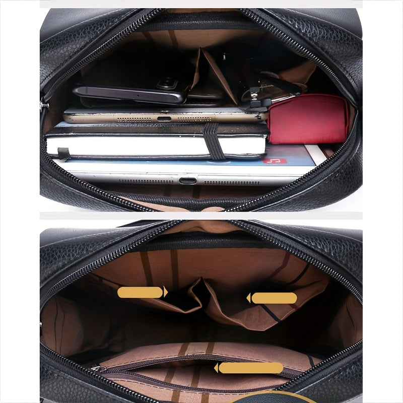 Men'S Stylish Brown Crossbody Bag with Adjustable Strap - Large Capacity, Multi-Compartment Design, Perfect for Commuting, Travel, and Everyday Use, Travel Bag
