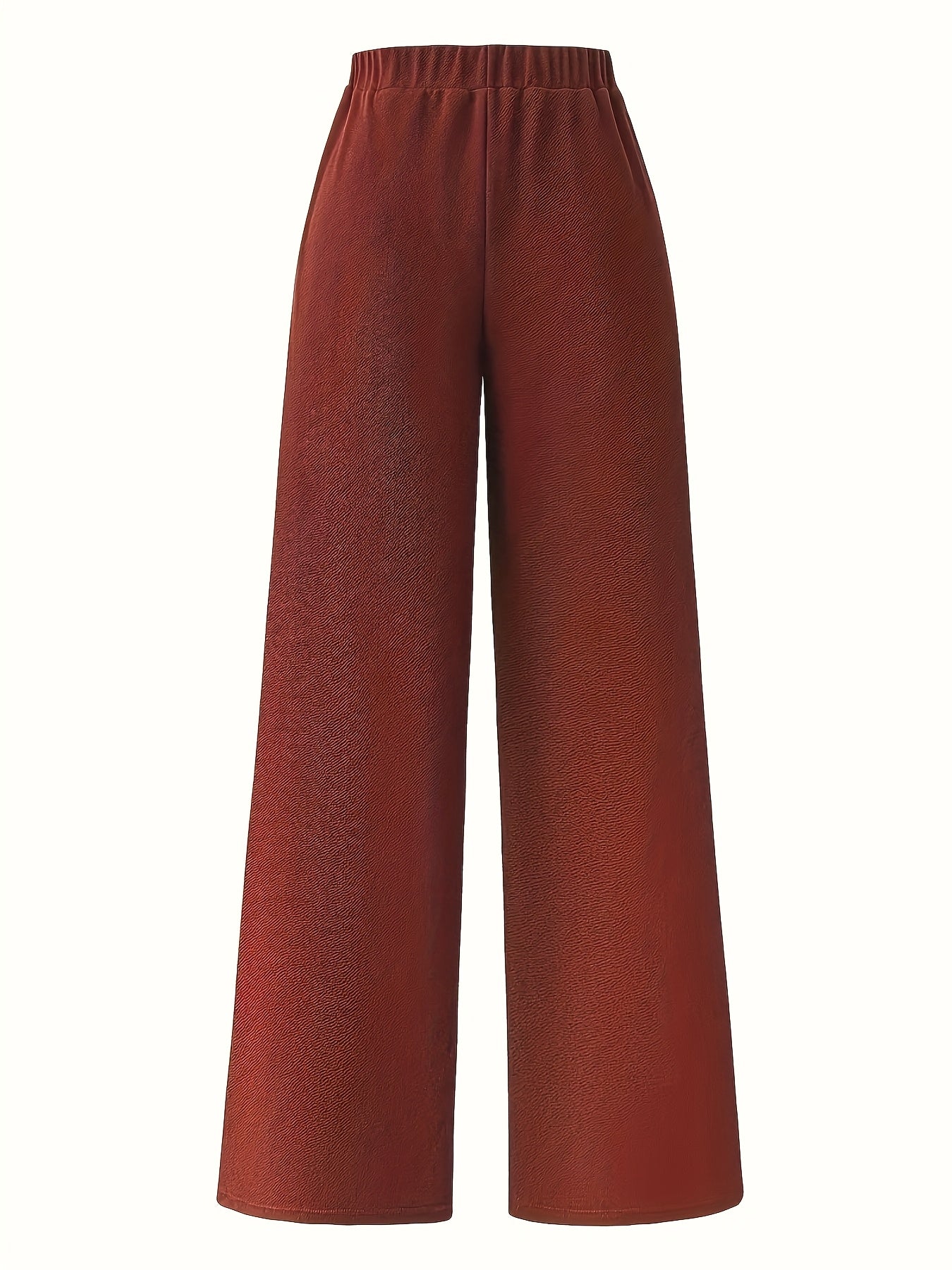 Elegant daily commuting two-piece set for ladies, featuring a color-blocked and pieced-together shirt and wide-leg trousers, suitable for all four seasons and machine washable.