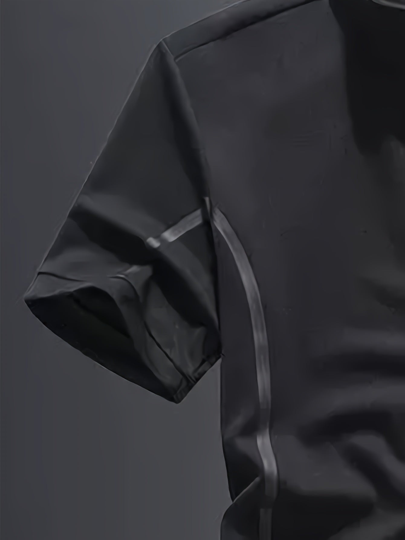 Men's Fashion Stripe Casual Suit, 2pcs Stylish Stand Collar Zippered Breathable Outfit with Short Sleeve T-Shirt and Drawstring Pants for Summer Wear