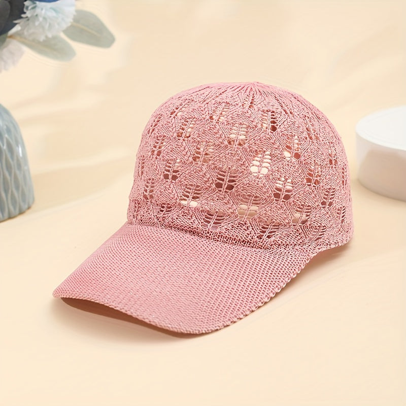 Breathable Mesh Baseball Cap for Women - Adjustable, Lightweight & Stylish Sun Hat with Hollow-Out Design