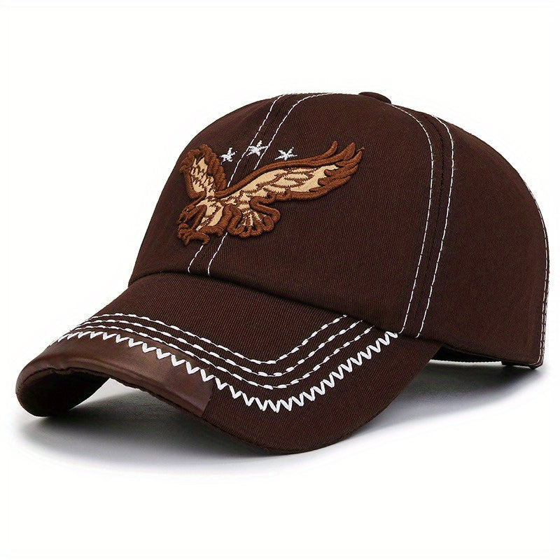 2pcs Eagle Style Fashion Trendy Baseball Cap Sports Cap Suitable for Outdoor Sports Gift for Friends Family - Acrylic Fabric, Square Gram Weight 100g/㎡