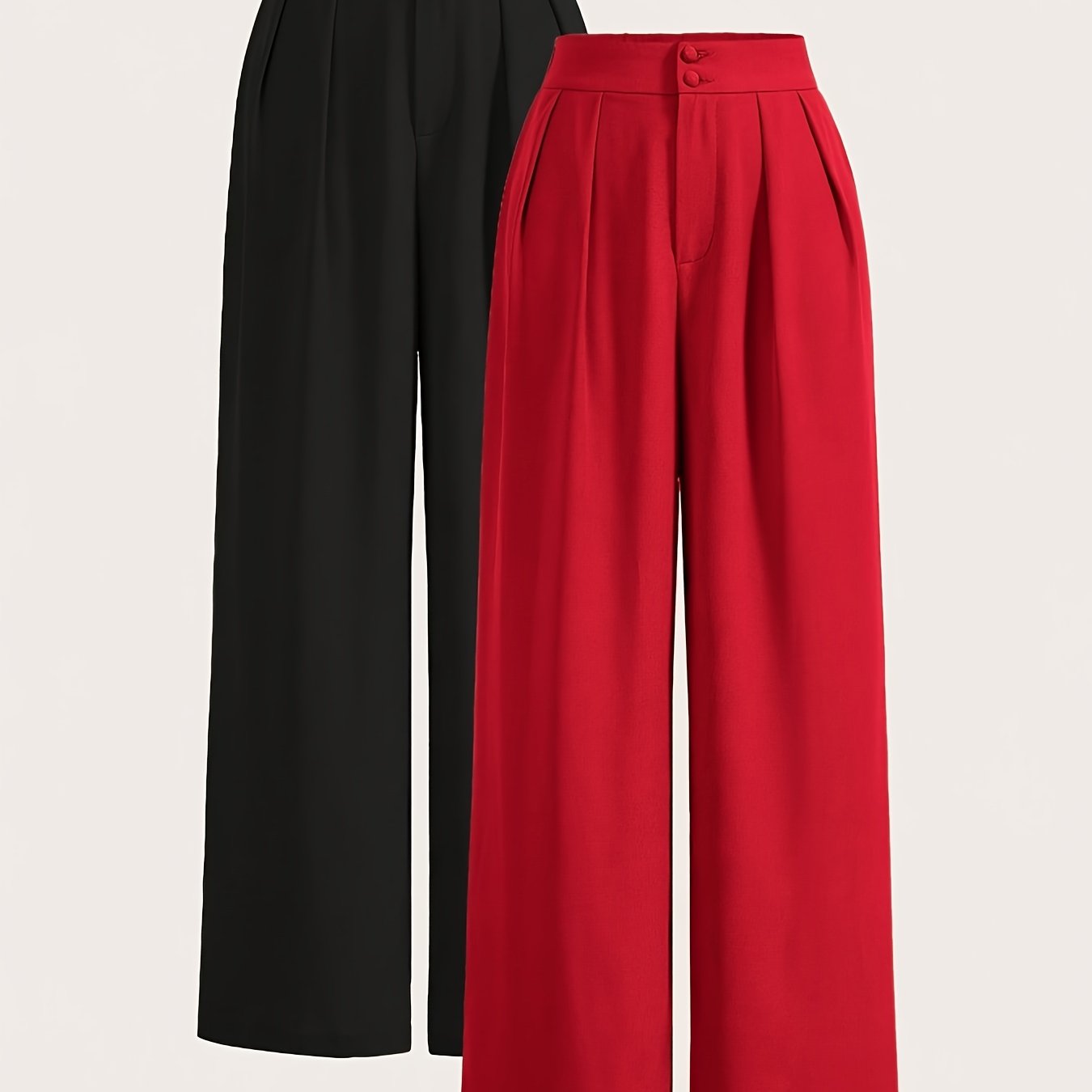 Two-piece Set of High-waisted Wide-leg Pants