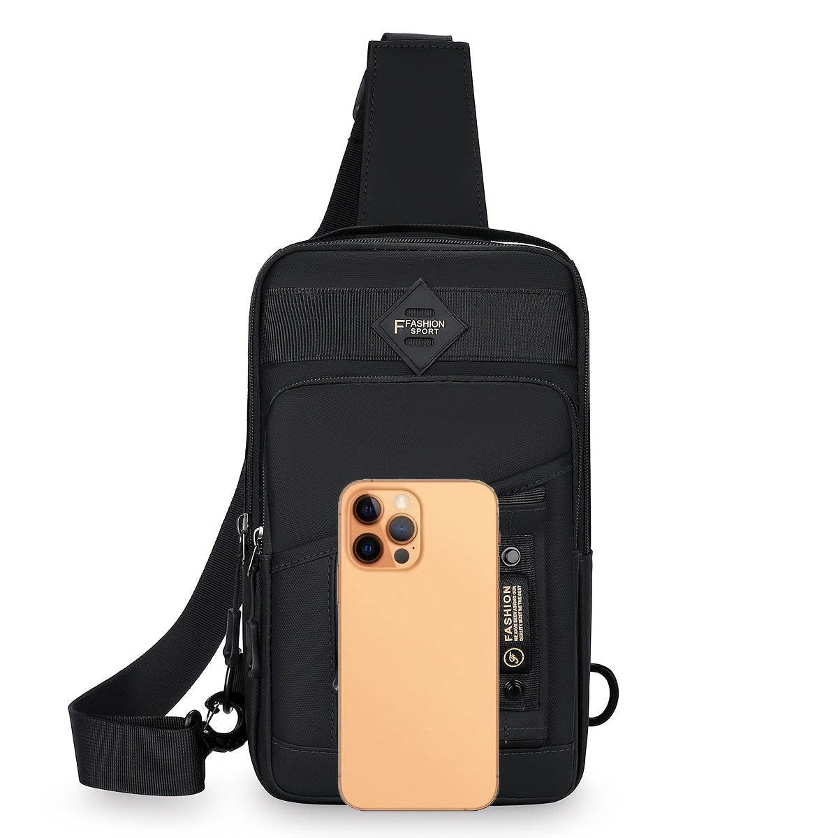 1pc Men's New Large Capacity Bag, Multilayer Storage Crossbody Bag, Trendy Fashion Chest Bag