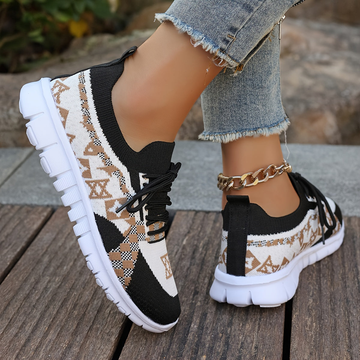Women's Casual Sneakers Comfort Sport Shoes Fabric Knit Breathable Slip-On All-Season Walking Flats - EVA Sole Non-Slip Athletic Running Footwear - Taizhou North America & Europe Exclusive