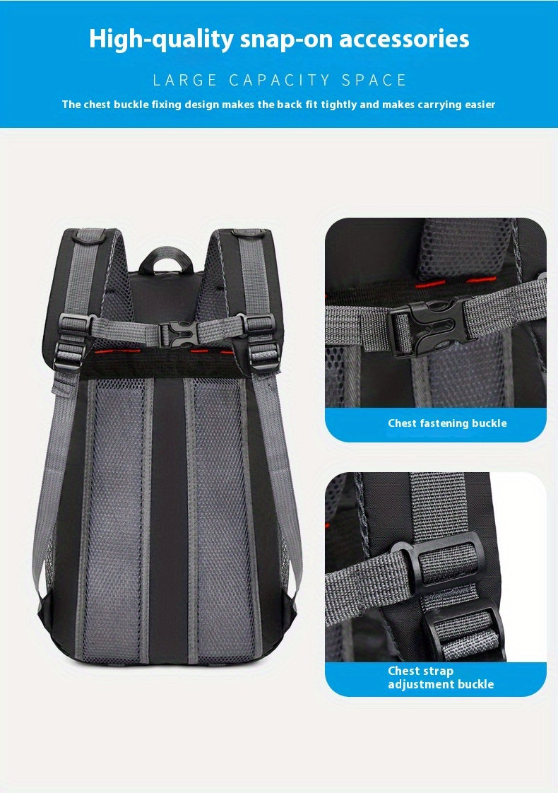 35L Large Capacity Hiking Backpack - Durable Polyester, Adjustable Shoulder Straps, Multiple Compartments for Camping, Travel & Outdoor Adventures - Ideal Gift for Hikers, Backpacking Gear