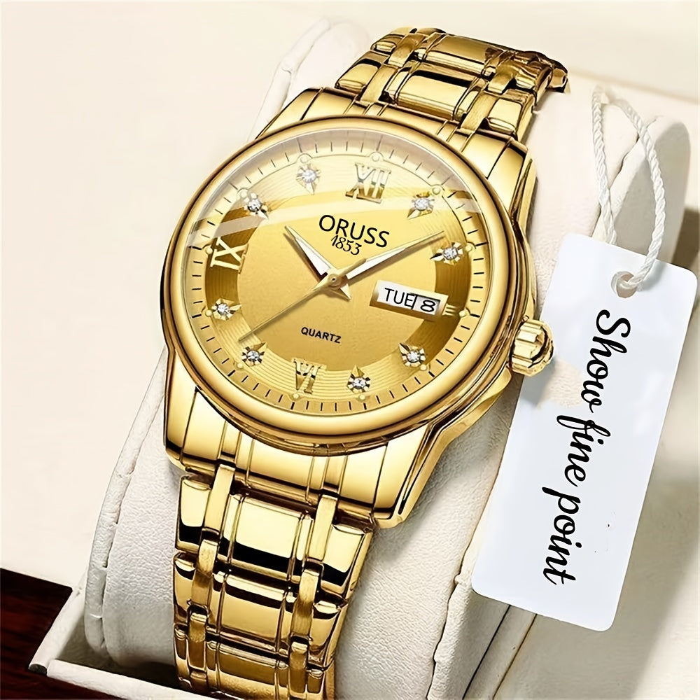 1pc Men's Round Luminous Quartz Watch, Wristwatch