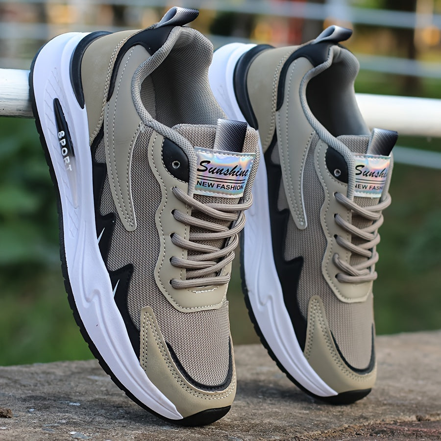 Men's breathable mesh sports shoes, lightweight flat heeled board shoes, Men's versatile casual shoes, soft soled comfortable and fashionable running travel shoes