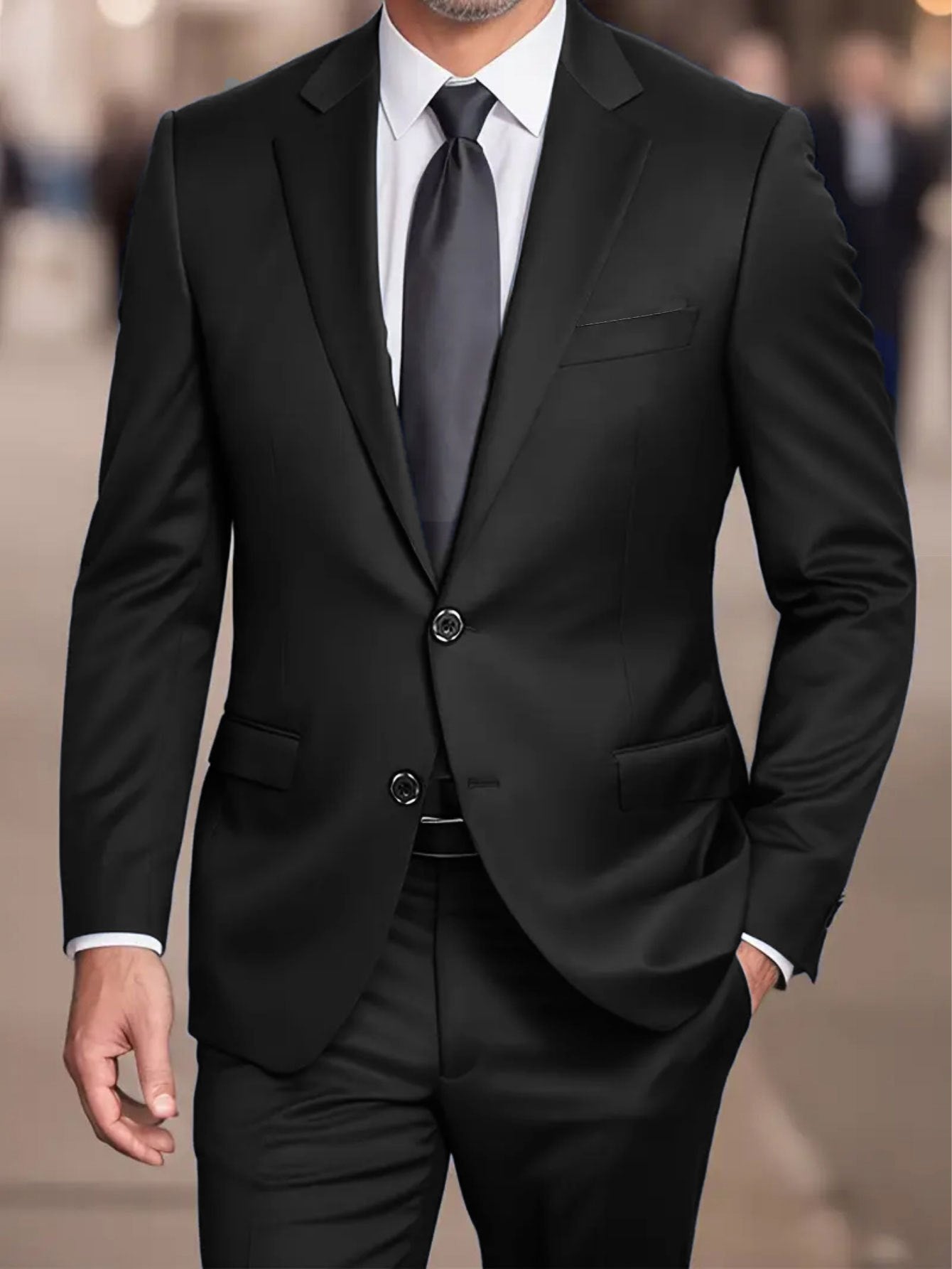 Men'S Formal Suit Set Featuring a Two-Button Lapel Jacket And Trousers. A Simple, Comfortable, And Classic Outfit for Adult Males, Suitable for Professional Office Wear, Elite Business Attire, High-End Casual Suits, And Profe
