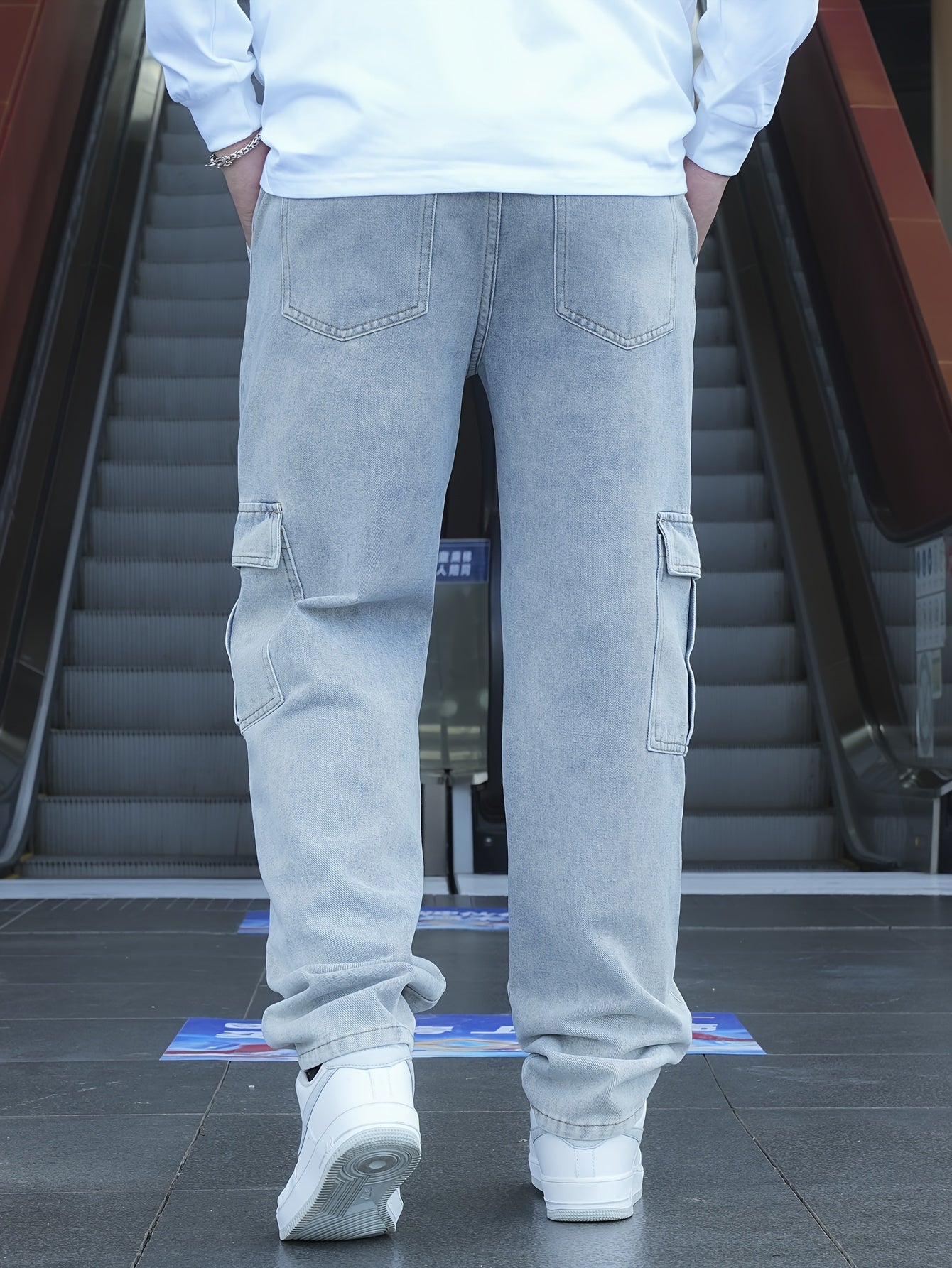 Men's Classic Blue Denim Jeans - 80%, Regular Fit, Machine Washable, Solid Color, All-Season Casual Wear, Comfortable Denim | Relaxed Fit Jeans | Textured Denim Pants