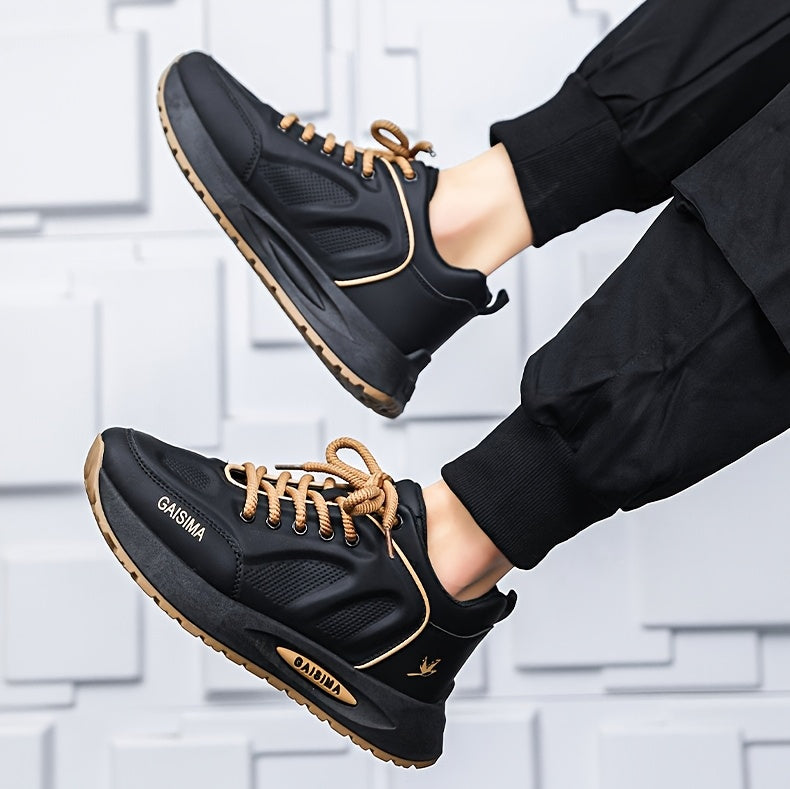 Men's Breathable Casual Sneakers - Trendy Dad Shoes with Thick Sole, Lace-Up, Mid-Top Design for Running & Fashion