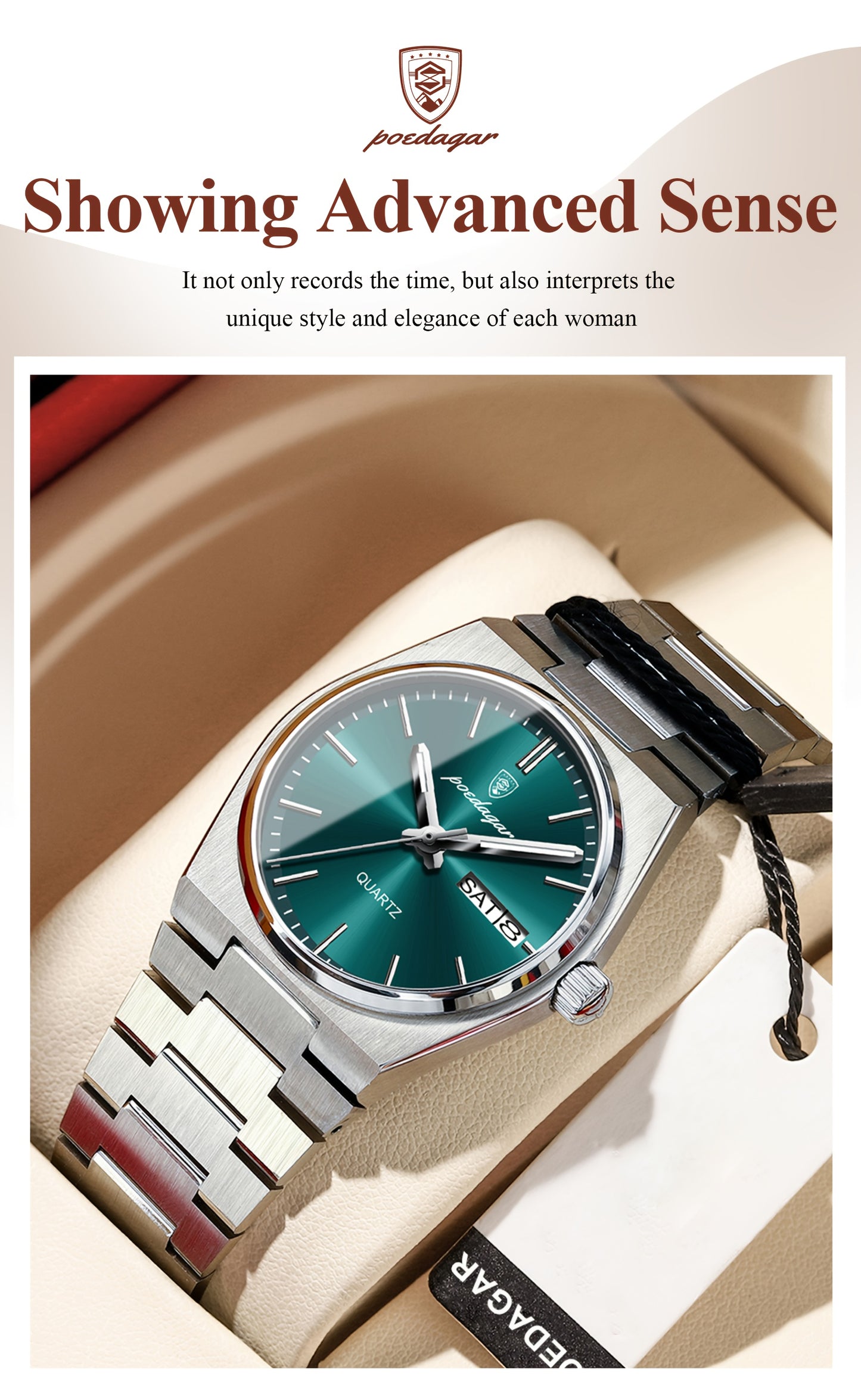 The 2025 Popular Luminous Calendar Stainless Steel Women'S Watch, a Trendy Korean Style Quartz Watch for Young People, Perfect for Casual Fashion.