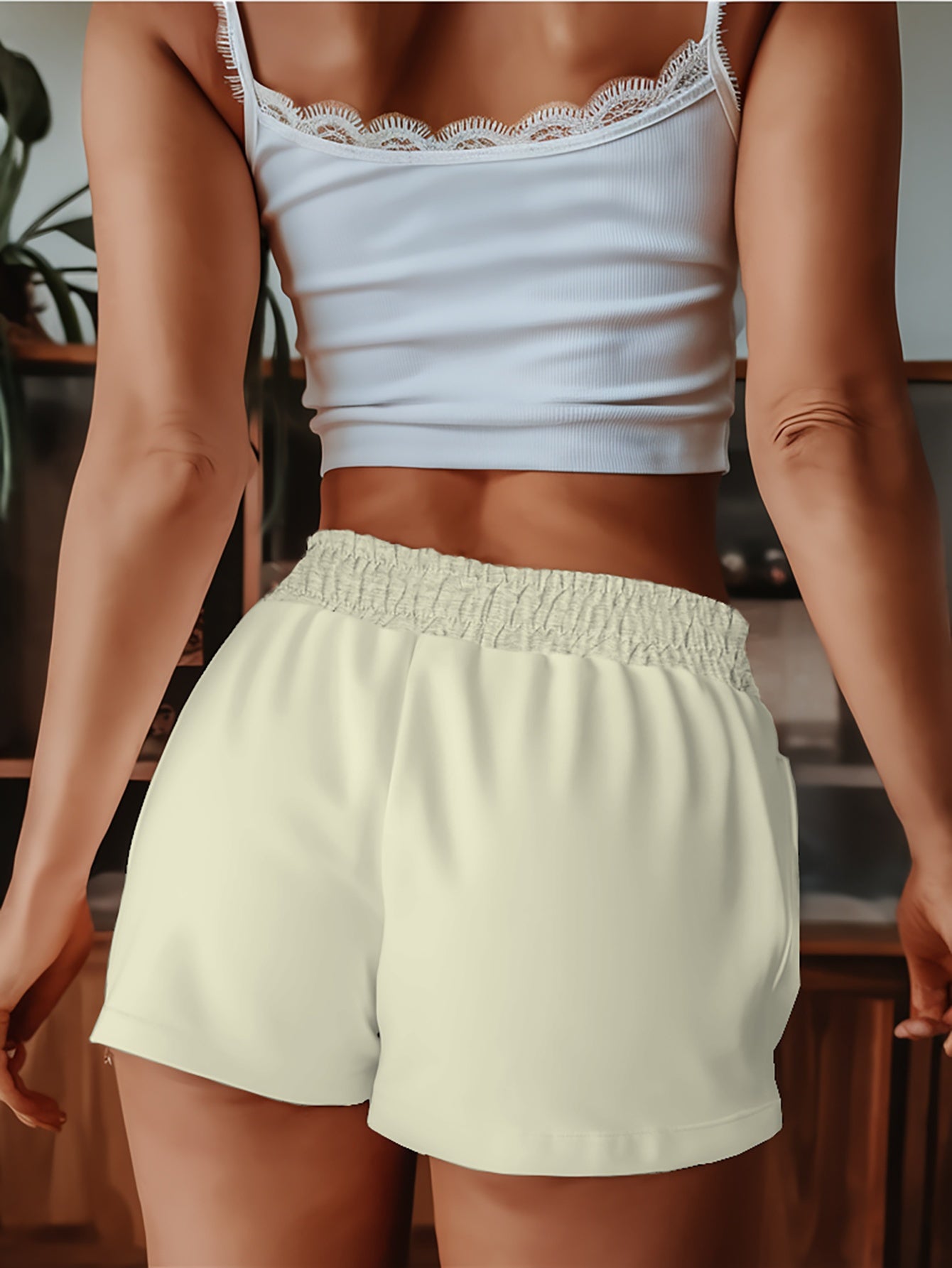 Busy doing nothing 2025 New Plus Size Women'S Shorts Summer Casual Versatile Medium Pants Sports American Trendy Outerwear Extra Large Five-Fifth Pants Summer Beach Pants - Polyester, Casual, Summer, Track Shorts, Slight Stre