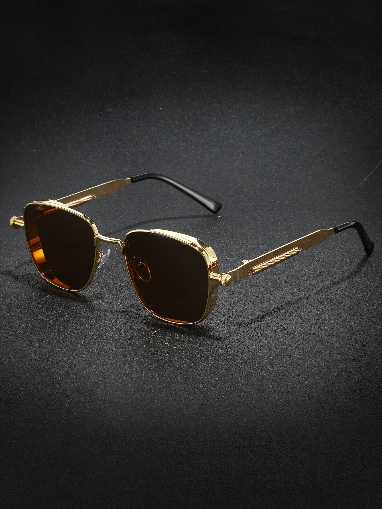 1 retro style, metallic texture, exquisite fashion glasses, unisex decorative dark sheet, suitable for parties and daily wear