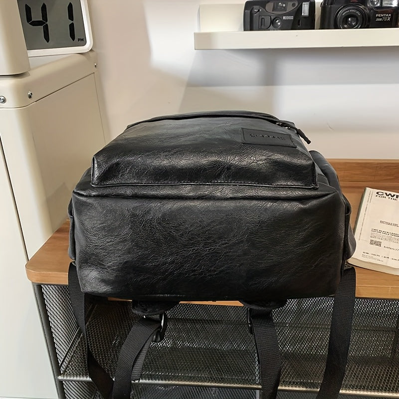 Men'S Casual Backpack, Simple Business Commuting Large Capacity Laptop Bag, Functional Outdoor Step Double Shoulder Bag, Travel Backpack.