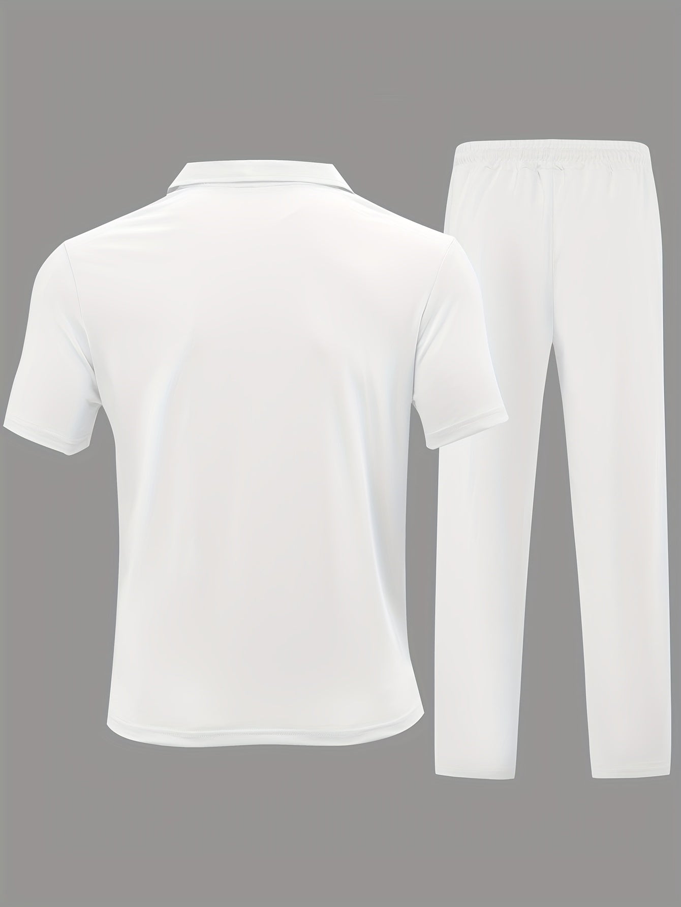 New Spring Fashion Casual Polo Shirt Zipper Men'S Casual Sports Long Pants Short Sleeve Two-Piece Set