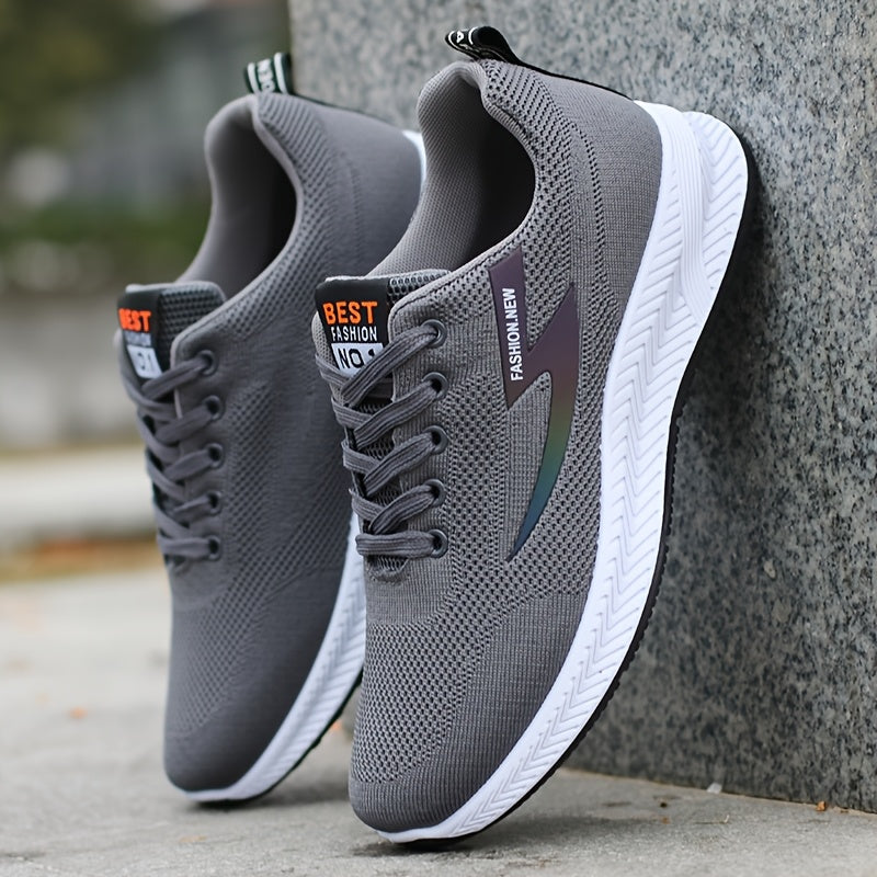 Breathable Men's Athletic Sneakers - Lightweight, Non-Slip Running Shoes with Soft Rubber Sole, Stylish Black Mesh Design for All Seasons, Casual & Sporty Wear, Allseason Footwear, Modern Streetwear, Comfortable Fabric Insole