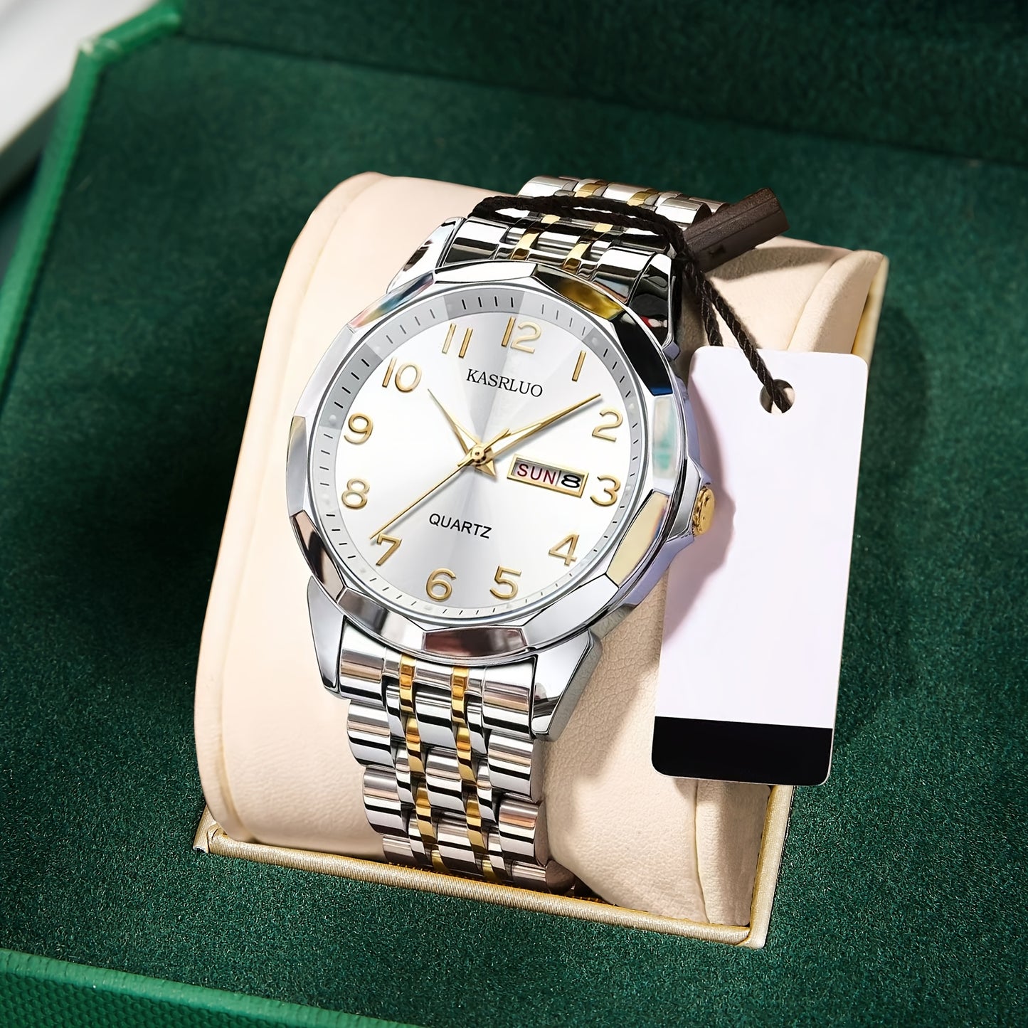 1pc Men'S Fashion Trend Business Sports Steel Band Double Date Quartz Watch - High Value Gift, Stainless Steel Strap, Round Dial with Date Display, Quartz Movement, Battery Powered, Date Display Watch | Stainless Steel Watchb