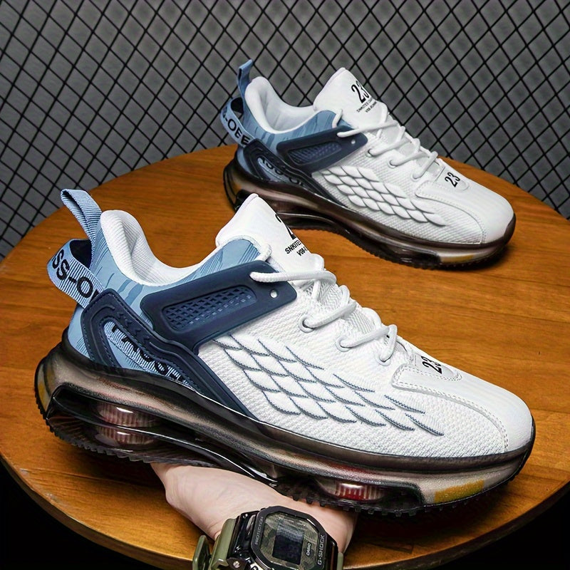 Men'S Casual Sneakers - Comfortable Lightweight Athletic Shoes with Lace-Up Closure, Solid Color Low Top Design, Breathable Fabric Upper & Lining, MD Sole - for Active Male