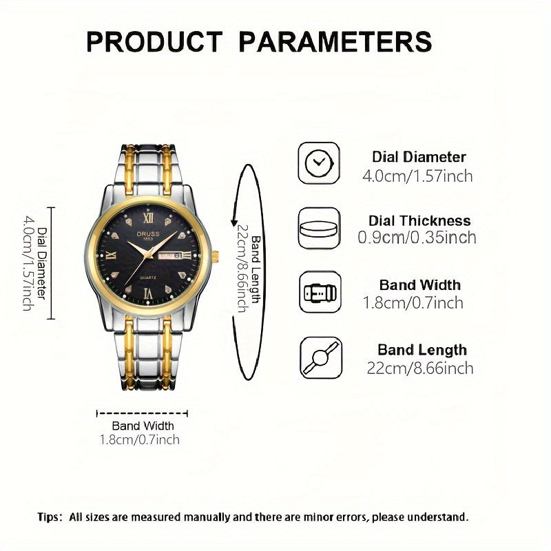 1pc Men's Round Luminous Quartz Watch, Wristwatch