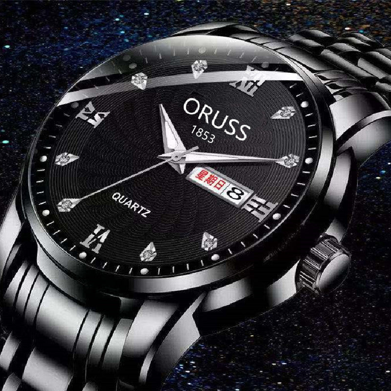 1pc Men's Round Luminous Quartz Watch, Wristwatch