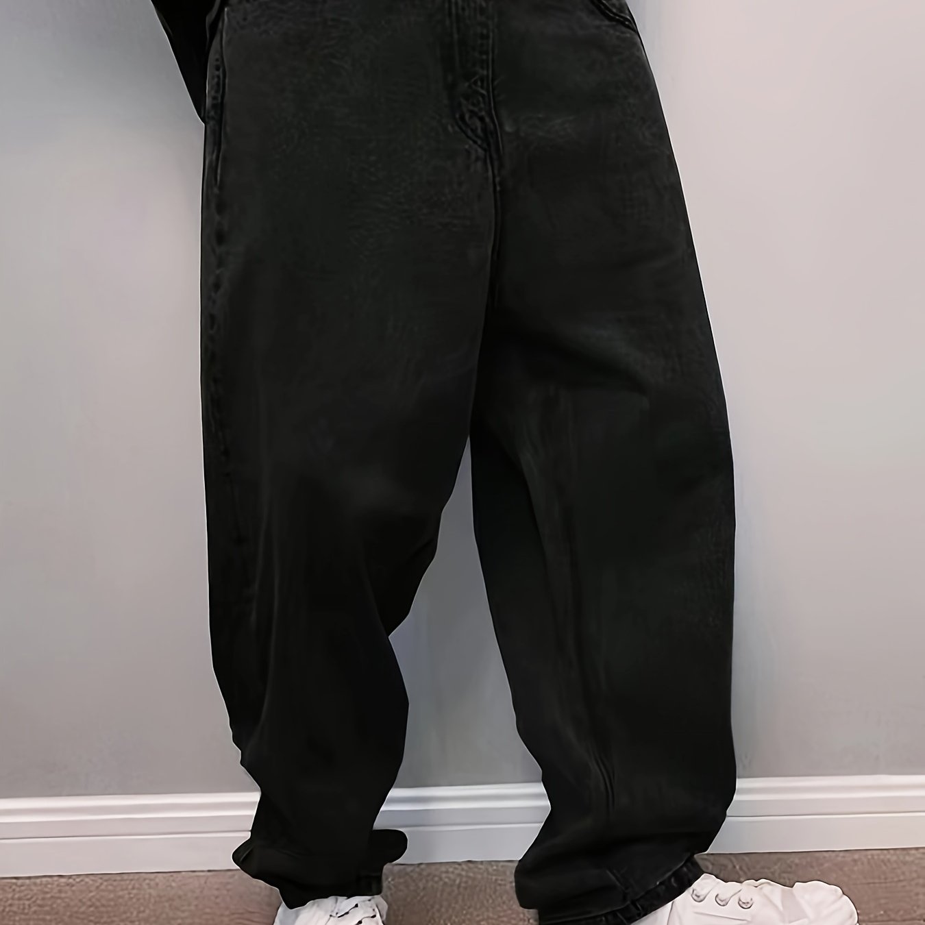 New Men'S Long Pants for Spring And Summer 2024, Light Blue Washed Denim, Loose-Fitting Casual Street Style Jeans.